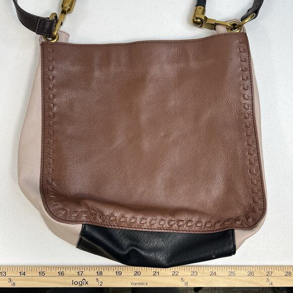 The Sak Collective Estrada Crossbody Bag Three Way Top Teak Block Leather READ - Picture 3 of 16